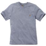 Hellgraue Kurzärmelige Carhartt Workwear Shirts mit Tasche aus Baumwolle für Herren Größe S für den für den Sommer 
