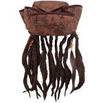 Caribbean Jack Sparrow Fancy Dress Pirate Hat With Hair & Beads