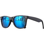 Blaue Caripe Retro Sonnenbrillen aus Kunststoff für Herren 