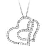 Carissima Gold 18ct White Gold 0.50ct Diamond Double Heart Necklet of 40cm/16