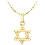 Carissima Gold 9ct Yellow Gold Star of David Pendant on Curb Chain of 46cm/18"