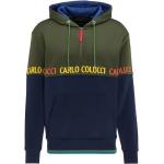 Grüne Carlo Colucci Herrensweatshirts mit Kapuze Größe S 