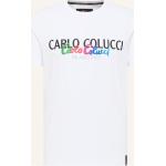 Weiße Bestickte Carlo Colucci T-Shirts aus Baumwolle für Herren Größe XXL 