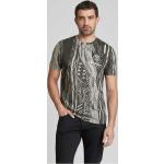 Anthrazitfarbene Carlo Colucci T-Shirts aus Baumwollmischung für Herren Größe M 