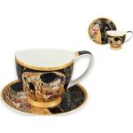 Weiße Jugendstil Gustav Klimt Espressotassen 100 ml aus Porzellan 