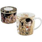 Reduzierte Weiße Jugendstil Gustav Klimt Becher & Trinkbecher aus Porzellan mit Deckel 