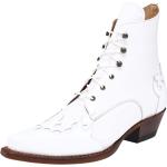 Weiße Cowboy-Boots & Cowboystiefeletten mit Schnürsenkel für Damen Größe 37 mit Absatzhöhe über 9cm 