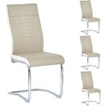 Beige Moderne CARO-Möbel Schwingstühle aus Chrom Breite 0-50cm, Höhe 50-100cm, Tiefe 50-100cm 4-teilig 
