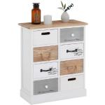Weiße Shabby Chic CARO-Möbel Kleinmöbel lackiert aus Holz mit Schublade Breite 50-100cm, Höhe 0-50cm, Tiefe 0-50cm 