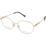 Goldene Carolina Herrera Rechteckige Runde Brillen aus Metall für Damen 