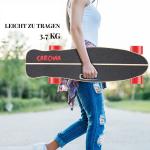 CAROMA Elektro-Skateboard 350W, 20 km/h, elektrisches Skateboard mit 7 Schichten Ahornholz, bis 100 kg belastbar