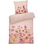 Rosa Motiv Blumenbettwäsche aus Flanell trocknergeeignet 155x220 