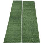 Reduzierte Grüne Unifarbene Carpet City Shaggy Rechteckige Bettumrandungen 