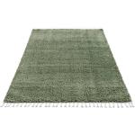 Grüne Unifarbene Carpet City Rechteckige Shaggy Teppiche aus Kunstfaser 