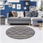 Reduzierte Graue Moderne Carpet City Runde Runde Teppiche 200 cm aus Textil 
