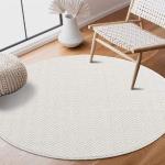 Weiße Unifarbene Carpet City Runde Wendeteppiche 160 cm aus Polypropylen 