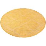 Gelbe Rauten Carpet City Runde Wendeteppiche 160 cm aus Polypropylen schmutzabweisend 