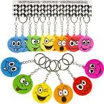 Bunte Emoji Schlüsselanhänger & Taschenanhänger metallic für Kinder für Partys 