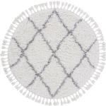 Reduzierte Weiße Runde Hochflorteppiche 250 cm aus Textil 