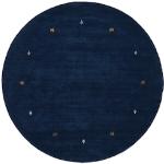 Reduzierte Blaue Unifarbene Runde Orientteppiche 200 cm aus Wolle 
