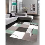 Pastellgrüne Karo Rechteckige Design-Teppiche aus Polypropylen 