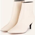 Cremefarbene Carrano Spitze Pfennigabsatz High Heel Stiefeletten & High Heel Boots mit Reißverschluss aus Leder für Damen Größe 36 