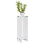 Weiße Carryhome Quadratische Blumenhocker & Blumentische aus Glas Breite 0-50cm, Höhe 0-50cm, Tiefe 0-50cm 
