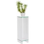 Weiße Carryhome Quadratische Blumenhocker & Blumentische aus Glas Breite 0-50cm, Höhe 0-50cm, Tiefe 0-50cm 
