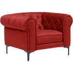 Rote Carryhome Chesterfield Sessel aus Textil Breite 100-150cm, Höhe 100-150cm, Tiefe 50-100cm 