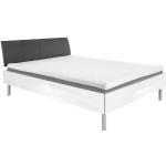 Weiße Moderne Carryhome Betten mit Matratze aus Leder 140x200 mit Härtegrad 2 