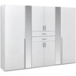 Weiße Moderne Carryhome Kleiderschränke mit Spiegel aus MDF mit Schublade Breite 250-300cm, Höhe 200-250cm, Tiefe 50-100cm 