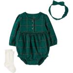 Reduzierte Grüne Karo Carter's Kinderbodykleider aus Baumwolle Größe 86 3-teilig 