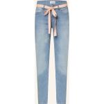 Hellblaue Cartoon Ankle-Jeans aus Baumwolle für Damen Größe S 