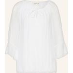 Weiße 3/4-ärmelige Cartoon Blusenshirts & Schlusen aus Seide für Damen Größe S 