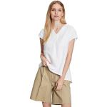 Weiße Halblangärmelige Cartoon V-Ausschnitt Tunika-Blusen für Damen Größe S 