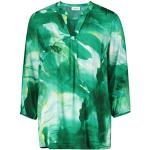 Grüne Batik 3/4-ärmelige Cartoon V-Ausschnitt Blusenshirts & Schlusen für Damen Größe S 