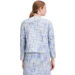 Reduzierte Blaue Melierte Cartoon Tweedblazer aus Tweed für Damen Größe S 