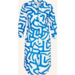 Blaue 3/4-ärmelige Cartoon Freizeitkleider aus Baumwolle für Damen Größe M 