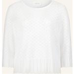 Weiße 3/4-ärmelige Cartoon Damensweatshirts aus Baumwolle Größe M 