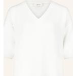 Weiße 3/4-ärmelige Cartoon V-Ausschnitt V-Shirts für Damen Größe M 