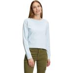 Reduzierte Hellblaue Unifarbene Cartoon Rundhals-Ausschnitt Damensweatshirts aus Baumwolle Größe M 