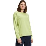 Reduzierte Hellgrüne Unifarbene Cartoon Rundhals-Ausschnitt Damensweatshirts aus Baumwolle Größe S 