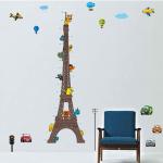 Reduzierte Bunte Wandtattoos Kinderzimmer mit Eiffelturm-Motiv aus Vinyl 