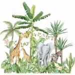 Reduzierte Grüne Tropische Wandtattoos Tiere mit Giraffen-Motiv 