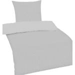 Silberne Seersucker Bettwäsche mit Reißverschluss aus Seersucker maschinenwaschbar 135x200 