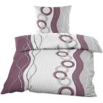 Violette Seersucker Bettwäsche aus Textil maschinenwaschbar 135x200 