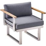 Reduzierte Silberne Lounge Sessel aus Teakholz Breite 0-50cm, Höhe 0-50cm, Tiefe 0-50cm 