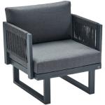 Reduzierte Anthrazitfarbene Lounge Sessel pulverbeschichtet aus Aluminium 