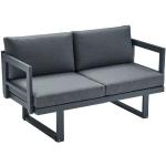 Reduzierte Anthrazitfarbene Zweisitzer-Sofas pulverbeschichtet aus Aluminium 2-teilig 2 Personen 