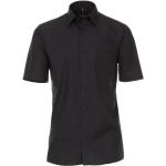 Schwarze Unifarbene Business Kurzärmelige CasaModa Kentkragen Hemden mit Kent-Kragen aus Baumwolle für Herren Übergrößen 